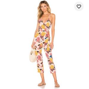 Acacia brentwood jumpsuit small silk xs cream NWT